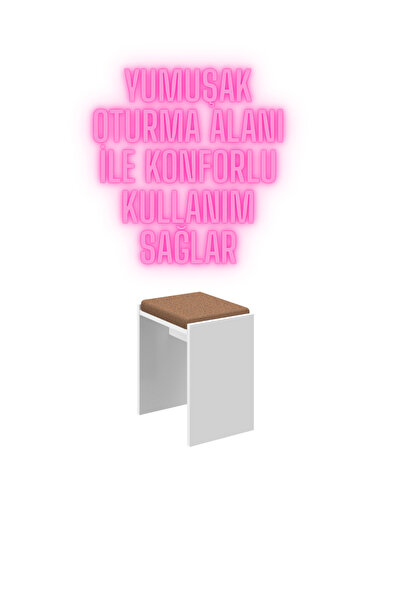 BAGAX Dekoratif Kumaşlı Puf Tabure Bench Koltuk Sandalye