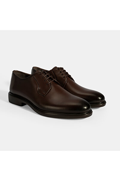 Desa Men's Brown Lace-Up Leather Classic Shoes