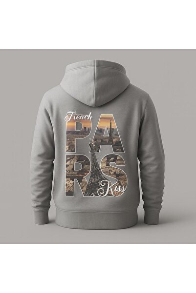 MELOOX Hanorac cu glugă cu imprimeu Paris Eiffel – îmbrăcăminte de stradă unisex