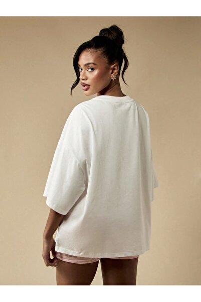 Kaptins Women's White T-Shirt I Watermelon Patterned Comfortable Loose Fit T-Shirt