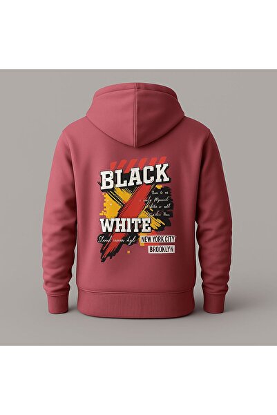 MELOOX سويت شيرت بقلنسوة مطبوع عليه شعار نيويورك - ملابس الشارع للجنسين