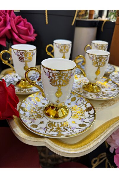 hediye Esterhomedecor 6 Person Porcelain Coffee Cup Set