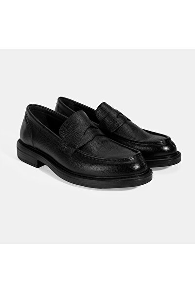 Desa Men's Black Leather Loafer