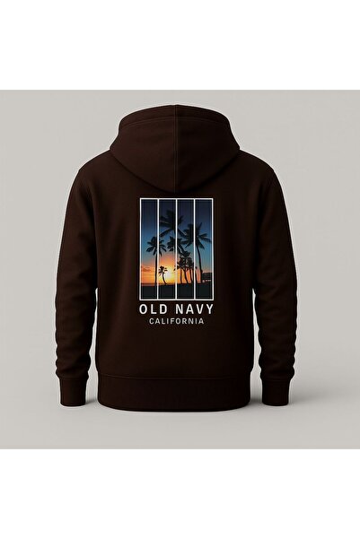 MELOOX California Palm Sunset Graphic Print Hooded Sweatshirt – Unisex Streetwear