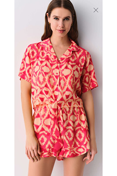 SUWEN Pink Perla Masculine Shorts Pajama Set