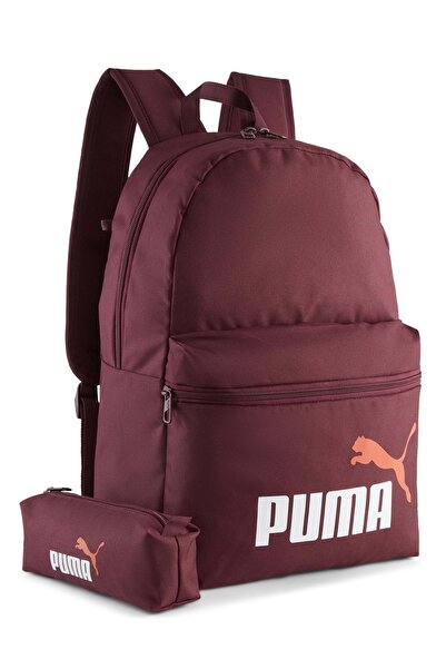 Puma Phase BackPack Set 091191 Kalemlikli Çanta Unisex Sırt Çantası BORDO