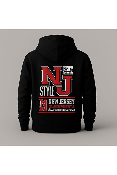 MELOOX Hanorac cu glugă cu imprimeu grafic New Jersey College – îmbrăcăminte ...