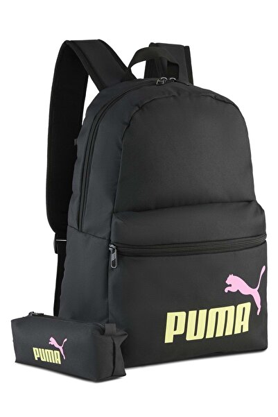 Puma Phase Backpack Set 091191 Pen Holder Bag Unisex Backpack Black