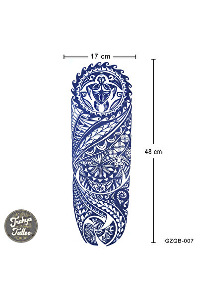 Trakya Tattoo 1 Ay Kalıcı Dövme Geçici Tam Kol Kaplama Maori Dövme