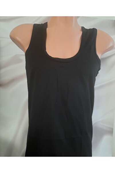 Butik Siyah kalın askılı %100 pamuk rahat kullanışlı erkek atlet