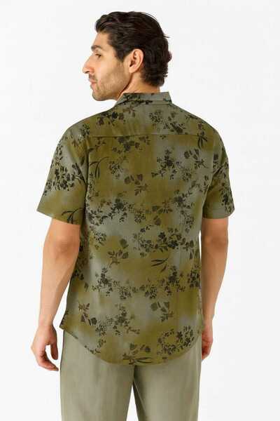 STITCH by MH Olive Breeze Floral Print Men's Shirt