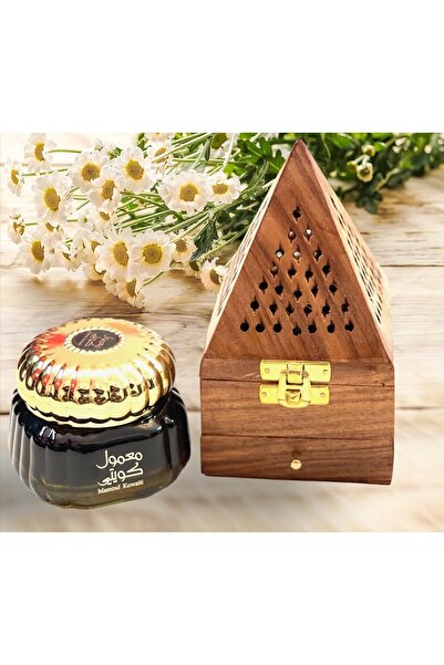 Generic Incense Burner, Kuwaiti Incense 40g with Pyramid-Shaped Wooden Charcoal Burner