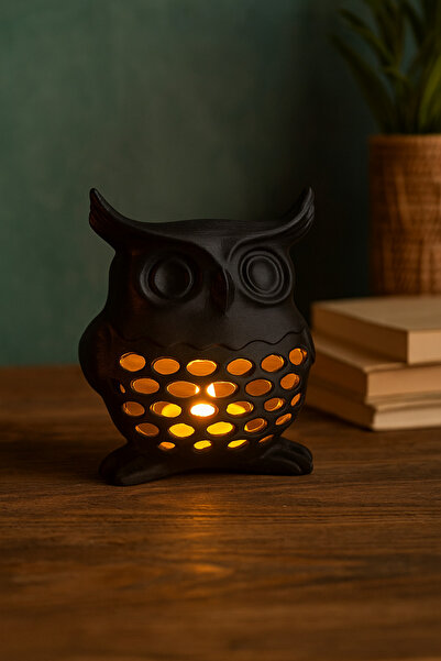 Findify Store 3D Dekoratif Baykuş Mumluk, Tealight Mumluk, Bohem Rustik Ev Dekoru, Hediyelik Romantik Aydınlatma