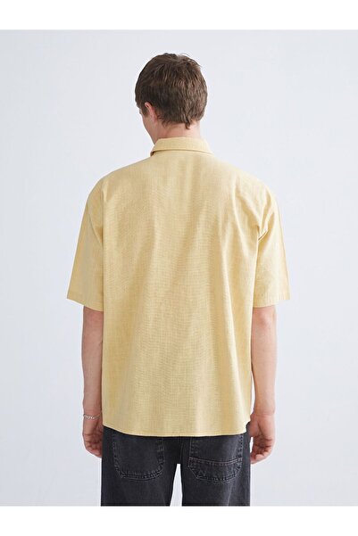 LC Waikiki Xside Comfortable Fit Short Sleeve Linen Look Men's Shirt