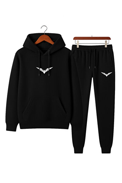 CLASSY.MODA طقم بدلة رياضية للجنسين مكون من قطعتين |   سترة بقلنسوة بتفاصيل ت...