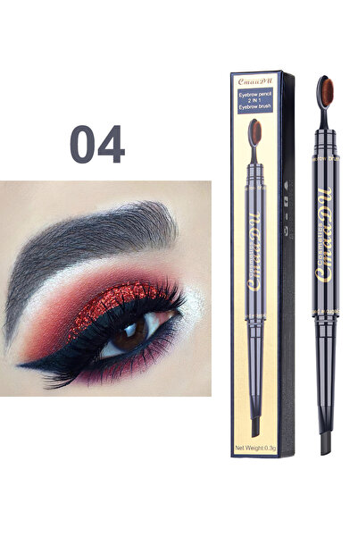 cmaadu قلم حواجب فرشاة الأسنان، قلم حواجب مقاوم للماء يدوم طويلاً برأس مزدوج ...