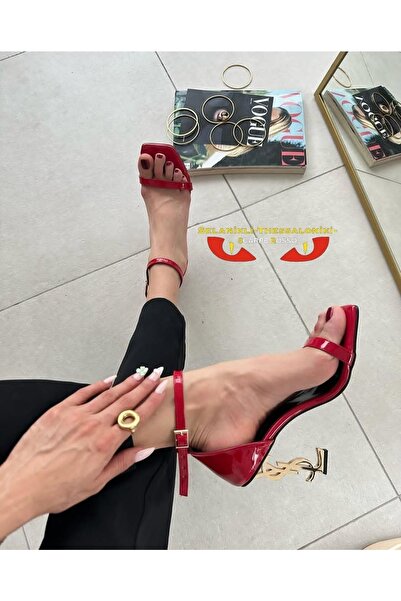 Shemard حذاء معدني بكعب عالٍ أحمر أنيق