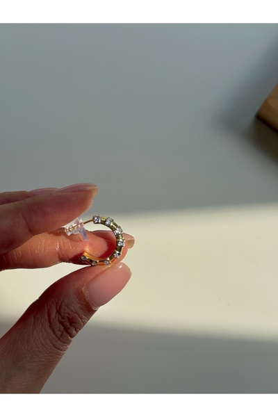 YOUES JEWELRY 316l Çelik 14 K Renk MİX Lüx Çift Renk Gold Silver VIP Seri Premium Kadın Küpe