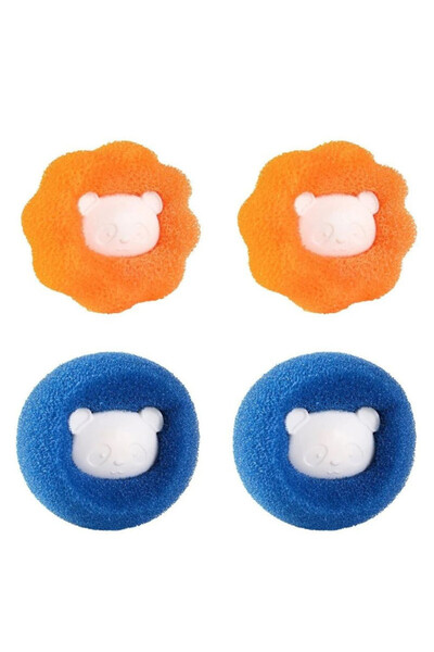 Mercaton Set 4 balls for washing machine, removes pet hair, Blue/Orange