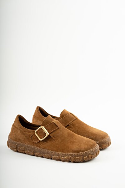 selinshoes Дамски мокасини Cerina от велур с регулируема златна катарама - TABA SUEDE