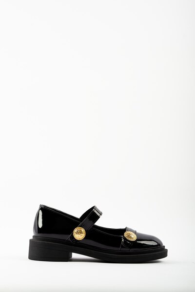 selinshoes Mirora Gold Аксесуари Детальні Ортопедичні жіночі лофери на одній застібці - ЧОРНІ РУГАН