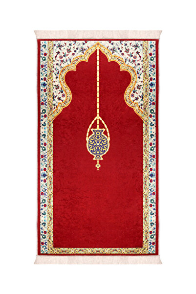 Bursa İpek Covor de rugăciune din catifea cu burete burgundy