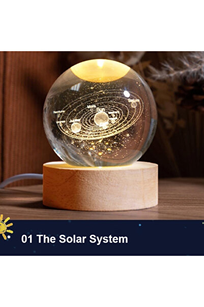 Choice Solar system 6cm 3D Crystal Ball Glass Ball Planet Earth Wooden Base Solar System Galaxy Astronomy B