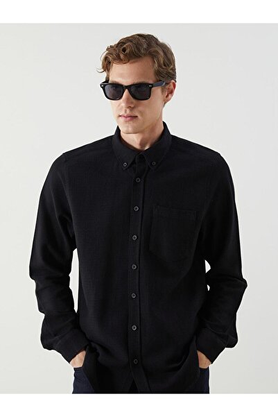 LC Waikiki Ανδρικό πουκάμισο με μακρύ μανίκι Slim Fit Dobby (W5)