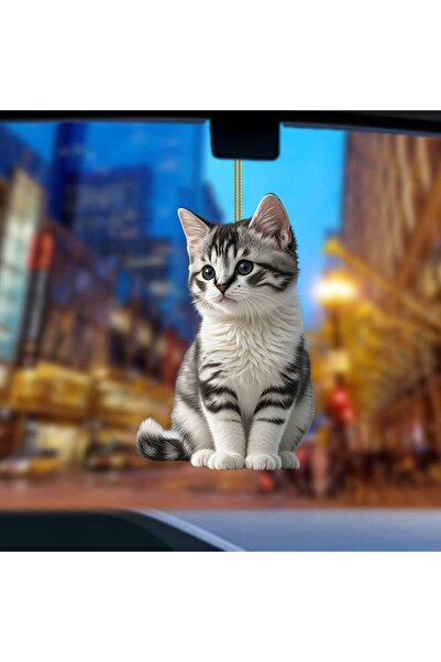 dzmerc Cat Keychain with Cat Figure 3D (Cans)