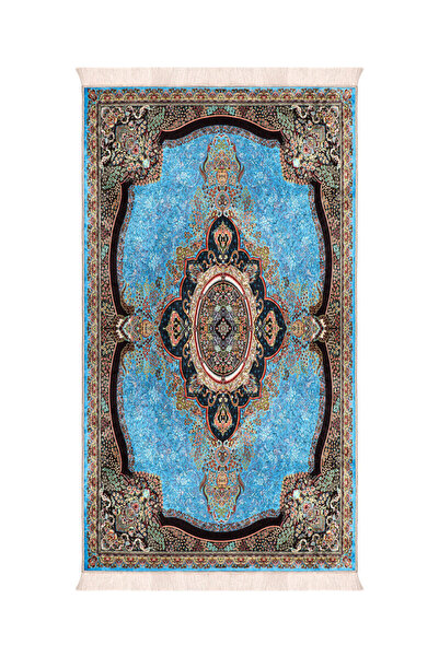 Bursa İpek Covor de rugăciune din catifea cu burete albastru