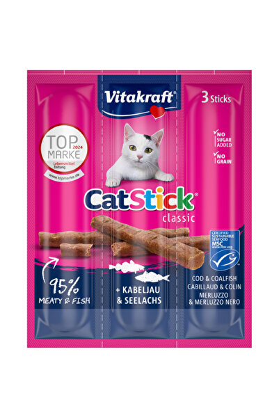 Vitakraft Cat Stick Cod & Pollock MSC, 3pc,Cat