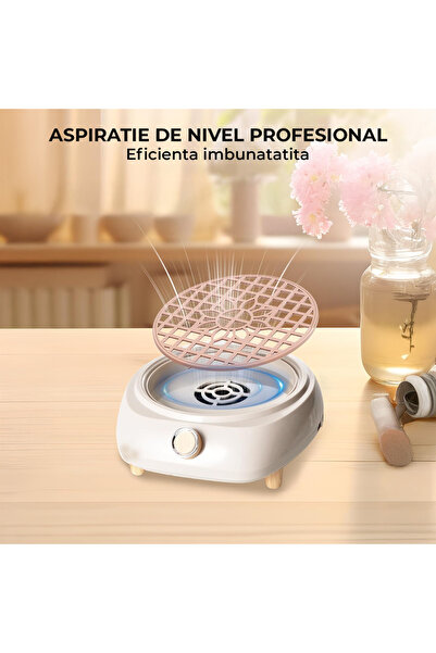 Elindor ® Nail Dust Vacuum Cleaner, Professional, 23x22x7 cm, Ideal for Salon or Home, Pink