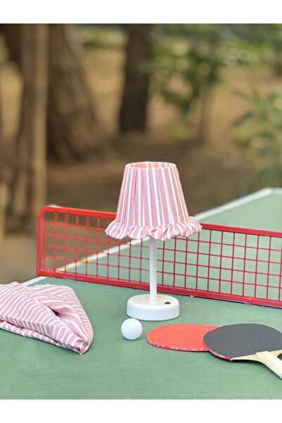 Maison Avf Smash Çizgili Kablosuz Şarjlı Masa Lambası - Alt Uzun Beyaz