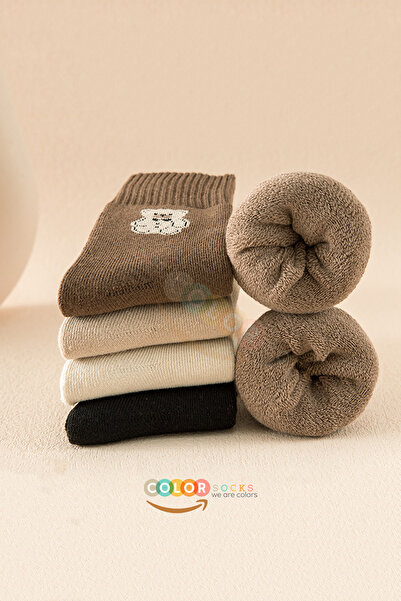 Color Socks 5 perechi de șosete de iarnă pentru femei cu model de prosop (absorbant de căldură)