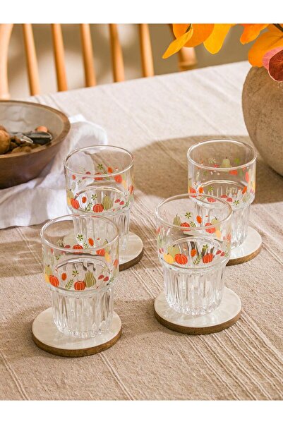 LC Waikiki Colorless Printed Glass Cup Set of 4 380 ml (W5)