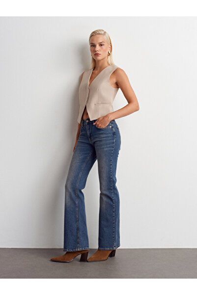 Dilvin 72046 Pantaloni din denim bootcut din lycra Lowbel-Tint