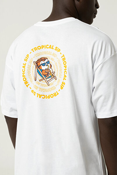 Hawk Gaming Chair Tropical Oversize White T-Shirt