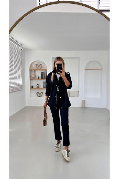 Sezgi Tekin Blugi Boyfit din seria Premium cu tăietură în picioare, albastru ...