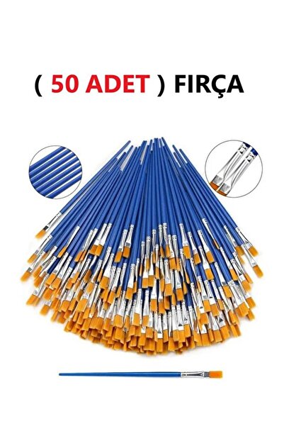 Genel Markalar Resim Fırçası Sentetik Fırça Ekonomik Suluboya Akrilik Boya Guaj Boya Yağlı Boya Fırçası 50 ADET