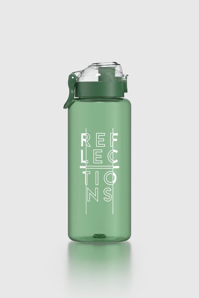 Renga قارورة تريتان منقوشة بنمط حروف ساغا لوب سعة 1000 مل 912138 أخضر