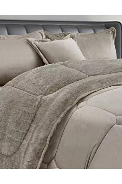 MİNG Lİ Single Winter Comforter, two-sided system, velvet side & fur side - 4-piece Comforter set, 230x170cm
