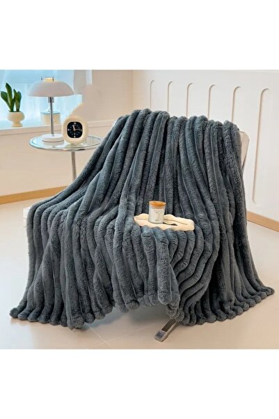 MİNG Lİ Soft & Warm 1500 grams Striped Flannel Blanket - Versatile Double Blanket, 220x200cm, & All Seasons