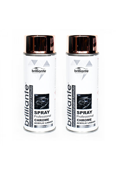 BRILLIANTE Pachet 2 x Vopsea Spray Crom Cupru, pentru suprafete metalice, 400 ml