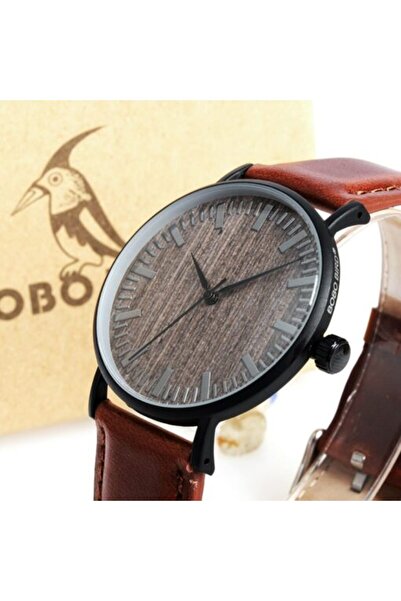 Bobo Bird Wood Watch with Leather Strap Knut