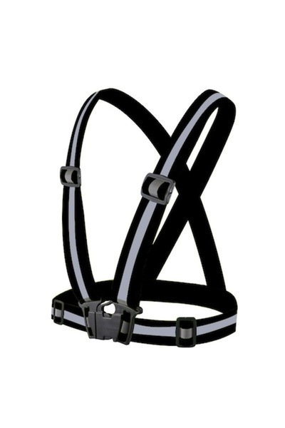 SOHO Curele elastice reglabile și reflectorizante pentru ham, negre