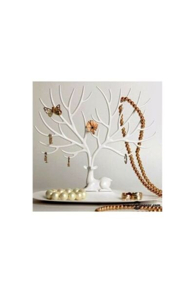 Kanonik Education حامل مجوهرات بتصميم غزال باللون الأبيض