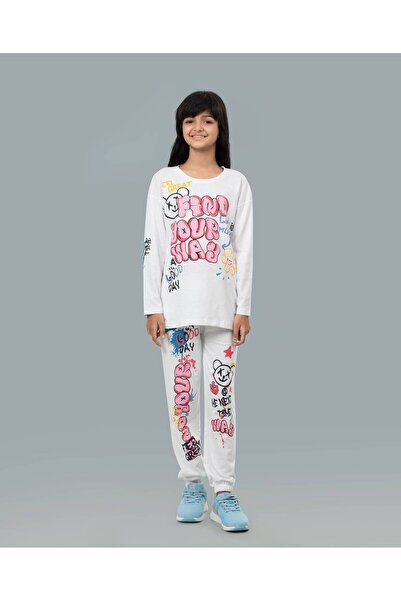 Finelook Girl's Feel Great Long Sleeve T-shirt & Bottom Set