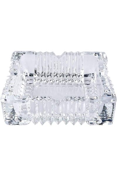 Generic ECVV Square Glass Ashtray For Home Indoor And Outdoor Decorative Square Tabletop Ashtray For Cigars