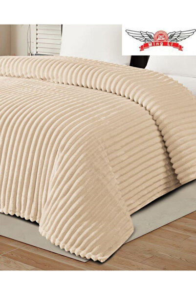 MİNG Lİ Soft & Warm 1500 grams Striped Flannel Blanket - Versatile Double Blanket, 220x200cm, & All Seasons