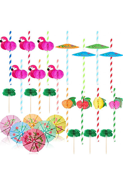 OEM Set of 110 Patelai party decorations, paper/wood, multicolor